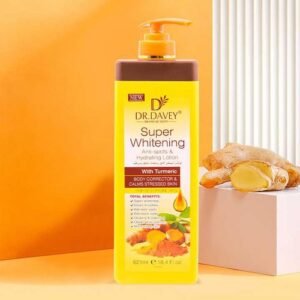 003 Dr. Davey Turmeric Super Whitening Body Lotion with Vitamin C – Skin Brightening, Anti-Aging, Even Skin Tone, Moisturizing Body Cream for Glowing Skin – 300ml
