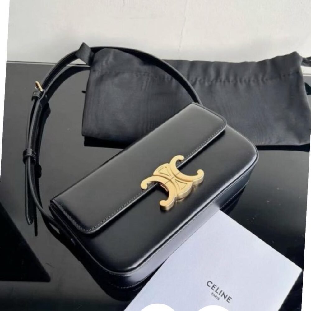 Celine Pink Leather Flap Shoulder Bag for Women (2)