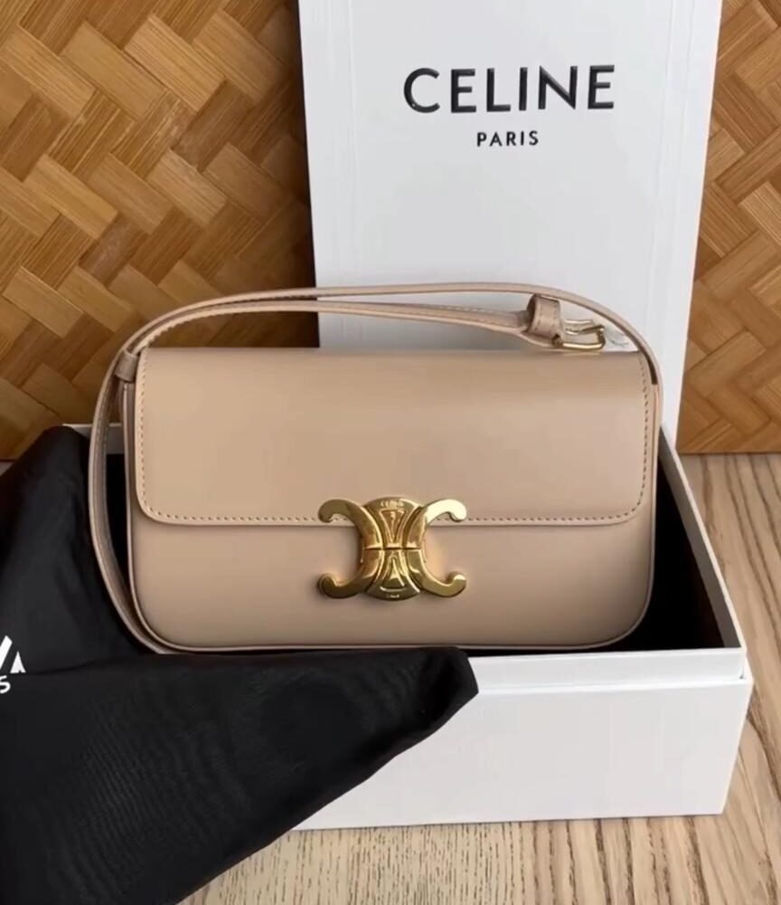 Celine Pink Leather Flap Shoulder Bag for Women