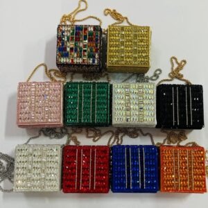 Gemstone Crystal Evening Clutch Purse for Women