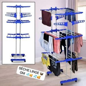 Foldable Clothes Drying Rack with Wheels – Space-Saving Laundry Stand